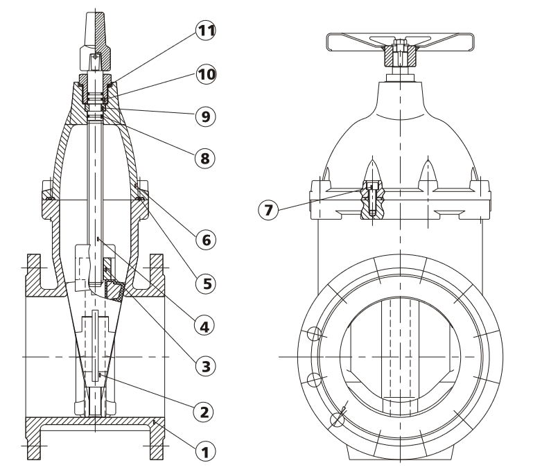 Resilient Seated Gate Valve with cap